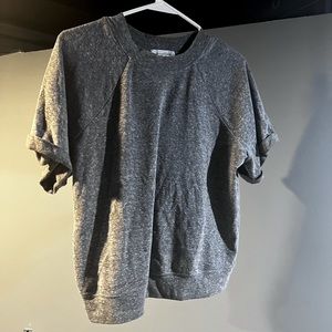 Treasure and Bond Grey Short-Sleeved Sweatshirt in Small